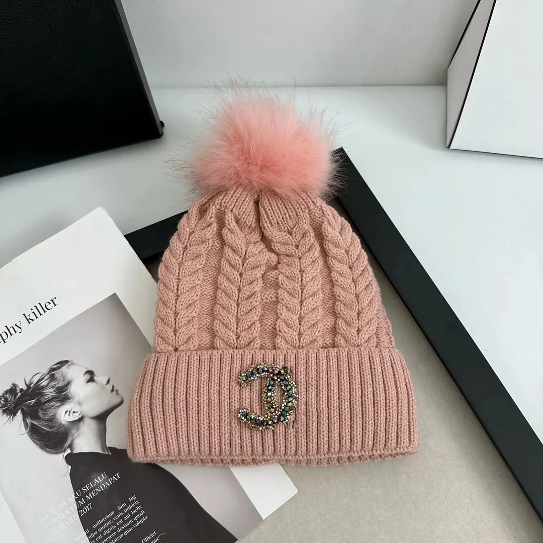 Chanel Logo Pom Pom Knit Beanie Collection — QC
