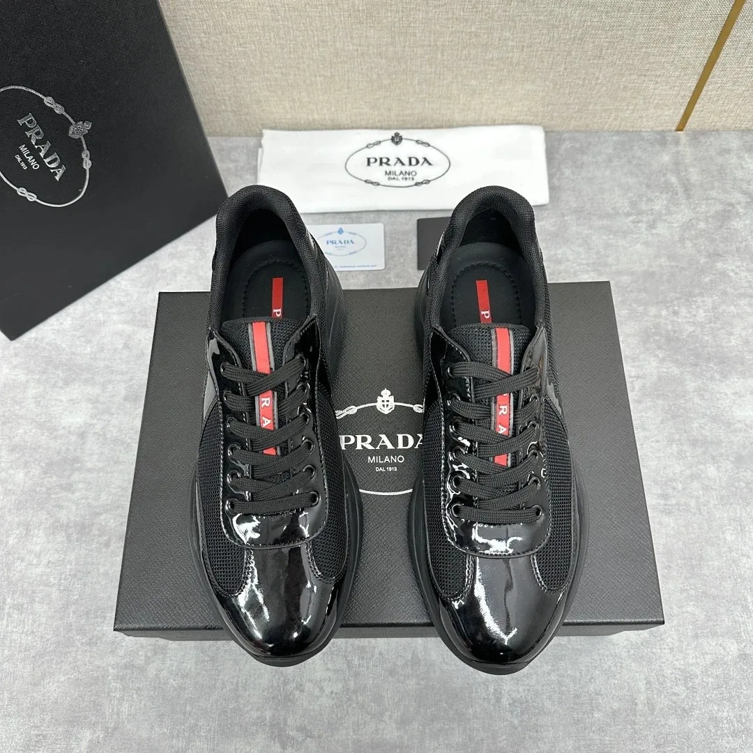 Prada Americas Cup Black Patent Sole Sneakers — photo 7
