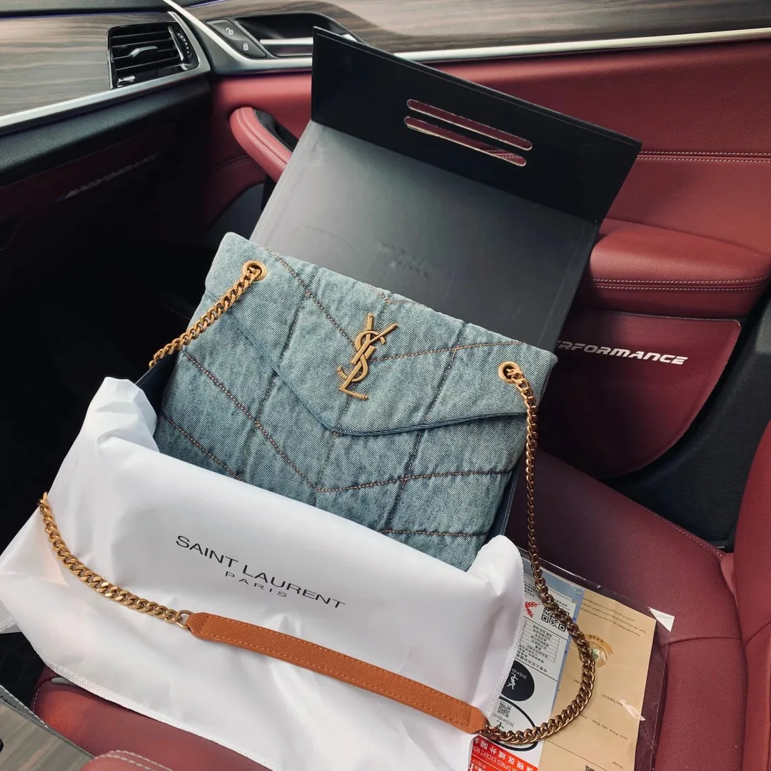 Saint Laurent Denim Blue Chain Bag
