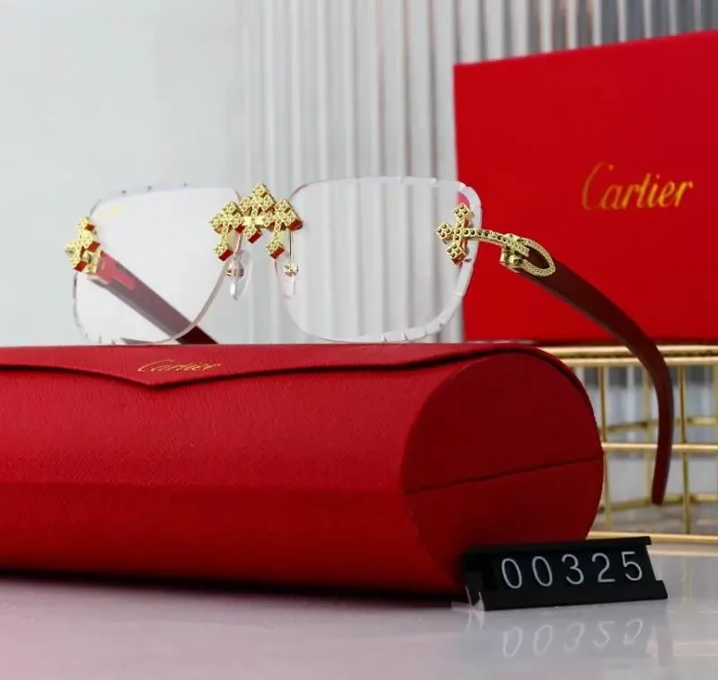 Cartier Rimless Wood Temple Sunglasses — QC