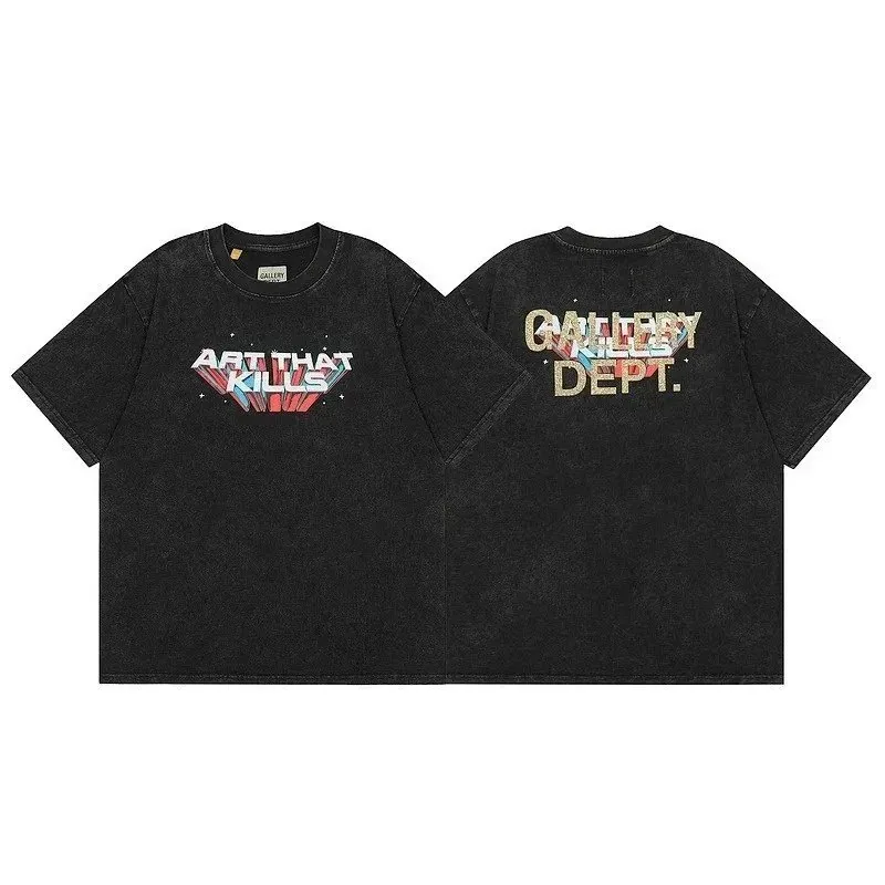 Washed Distressed Graffiti Cartoon T-Shirt — Photo 12