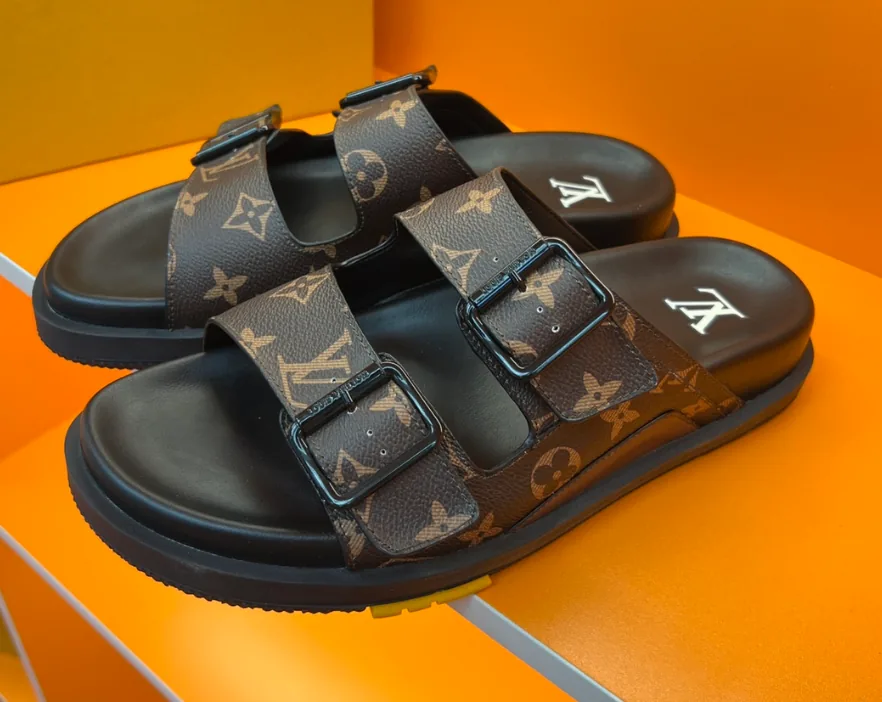 Louis Vuitton Monogram Two Strap Slides — QC