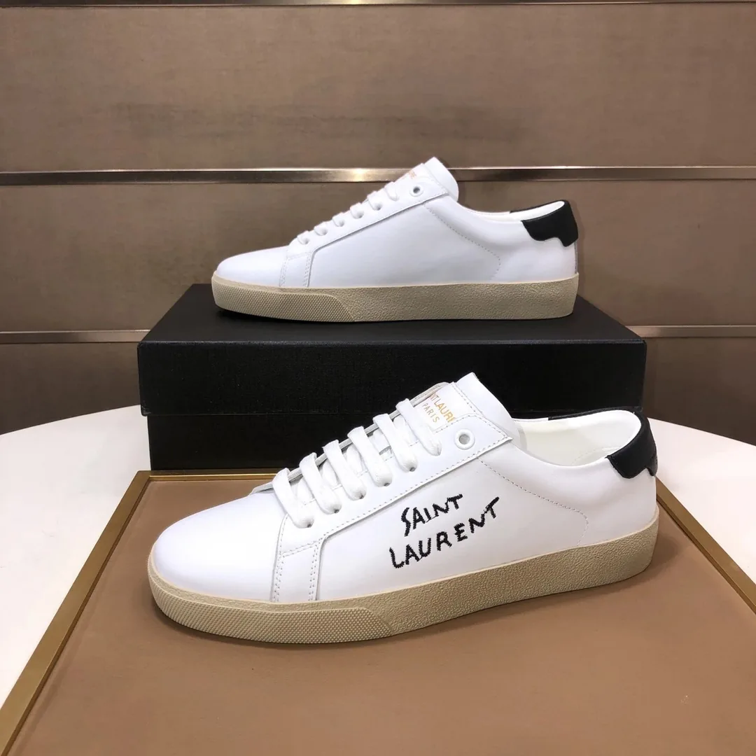 Saint Laurent White Logo Sneakers — Photo 15