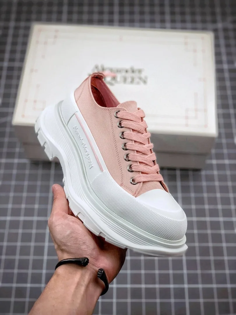 Alexander McQueen White Platform Canvas Shoes — Photo 4
