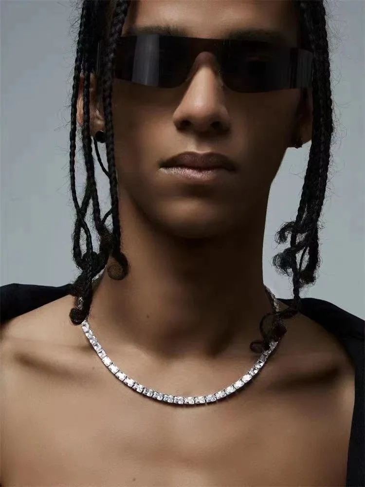 Rhinestone Tennis Chain Necklace — Photo 3