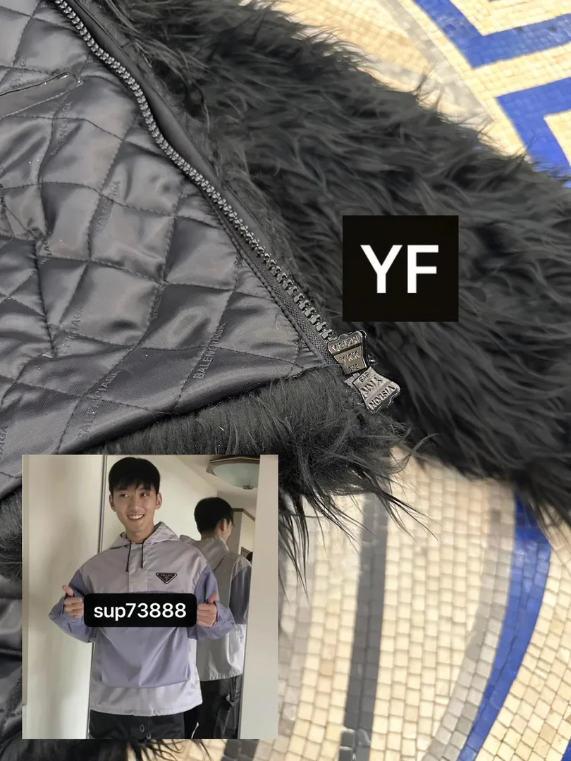 Balenciaga Black Zip Fur Jacket — Photo 7