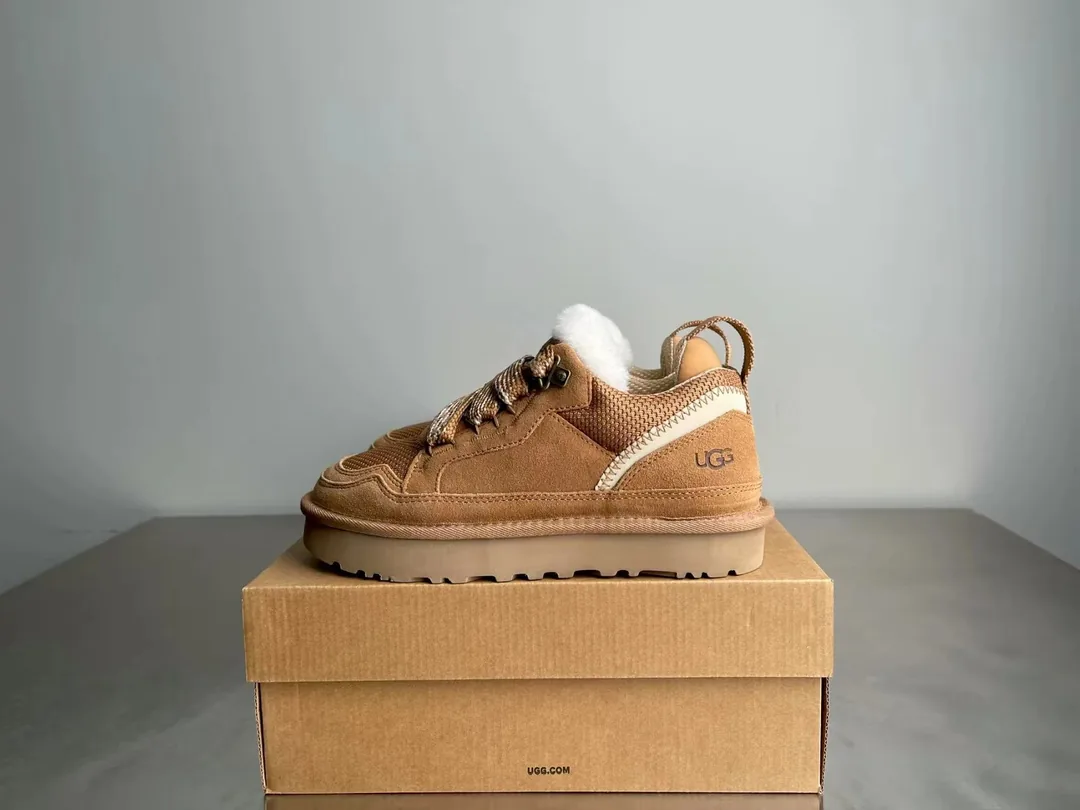 UGG Lowmel Brown Shearling Snow Boots