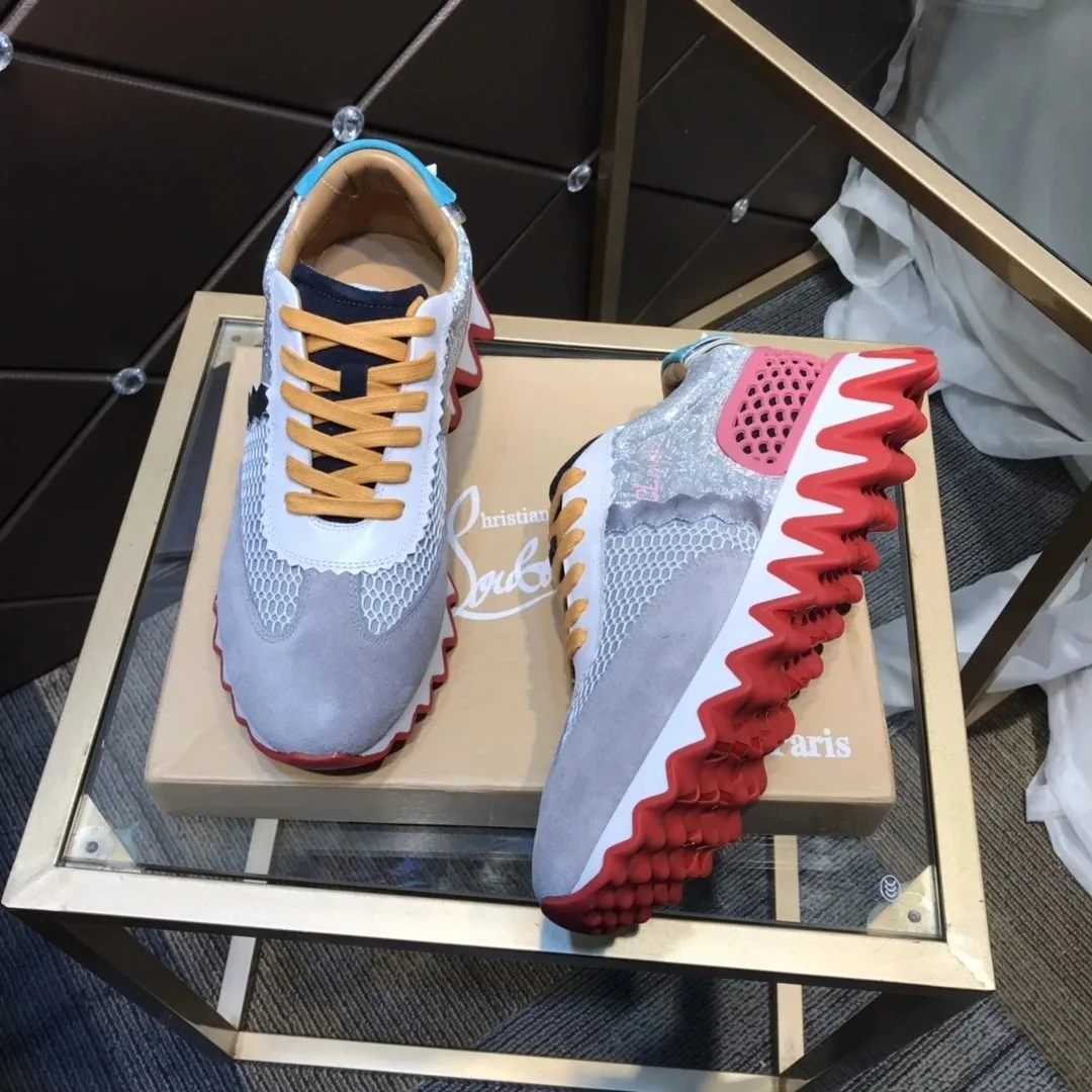 Christian Louboutin Red White Red-Sole Sneakers — Photo 5
