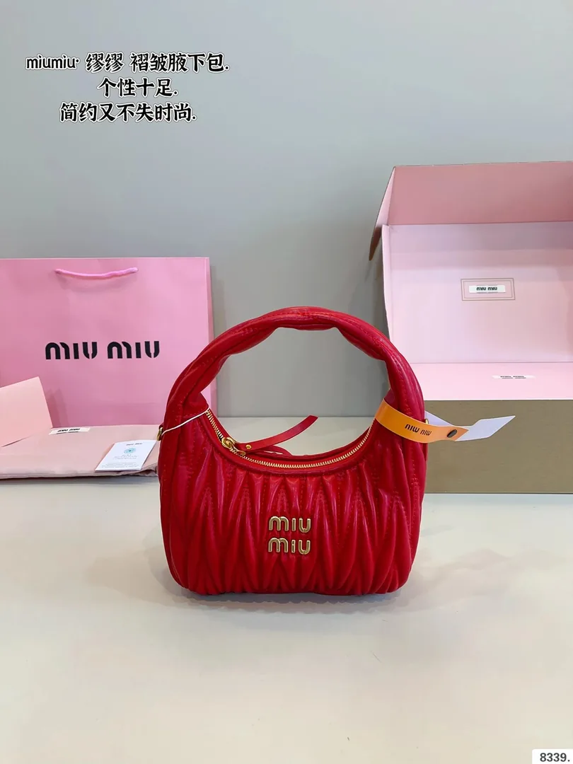 Miu Miu Ruched Leather Underarm Bag — QC