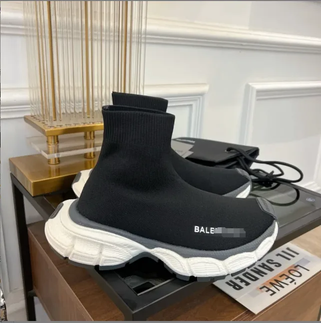 Balenciaga Speed Trainer Black Knit Sock Shoes — QC