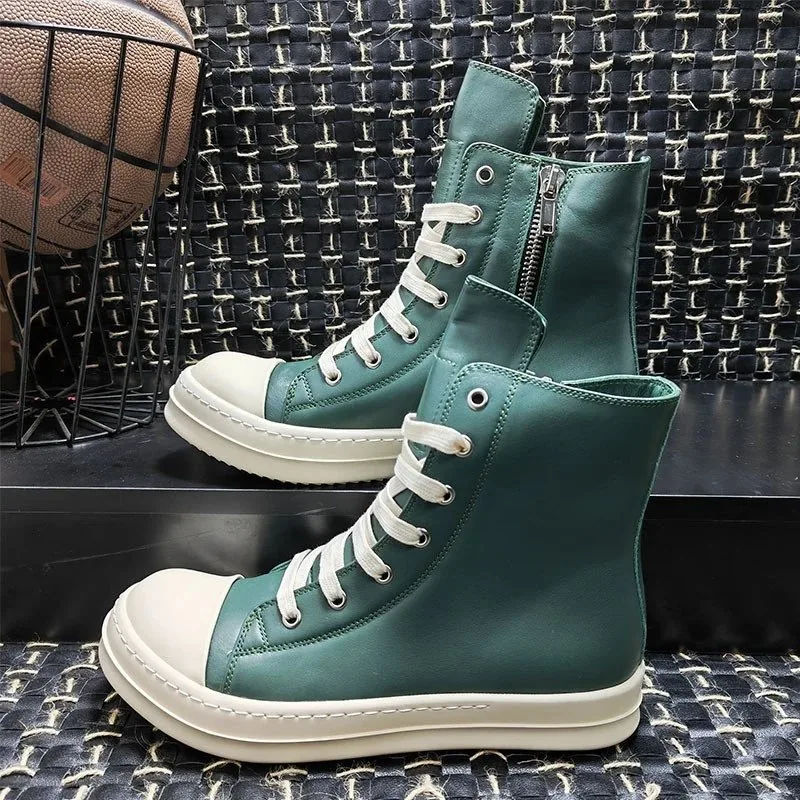 Rick Owens DRKSHDW Ramones High Black White Sneakers — QC