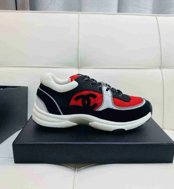 Chanel Navy Solid Low-Top Trainers — QC