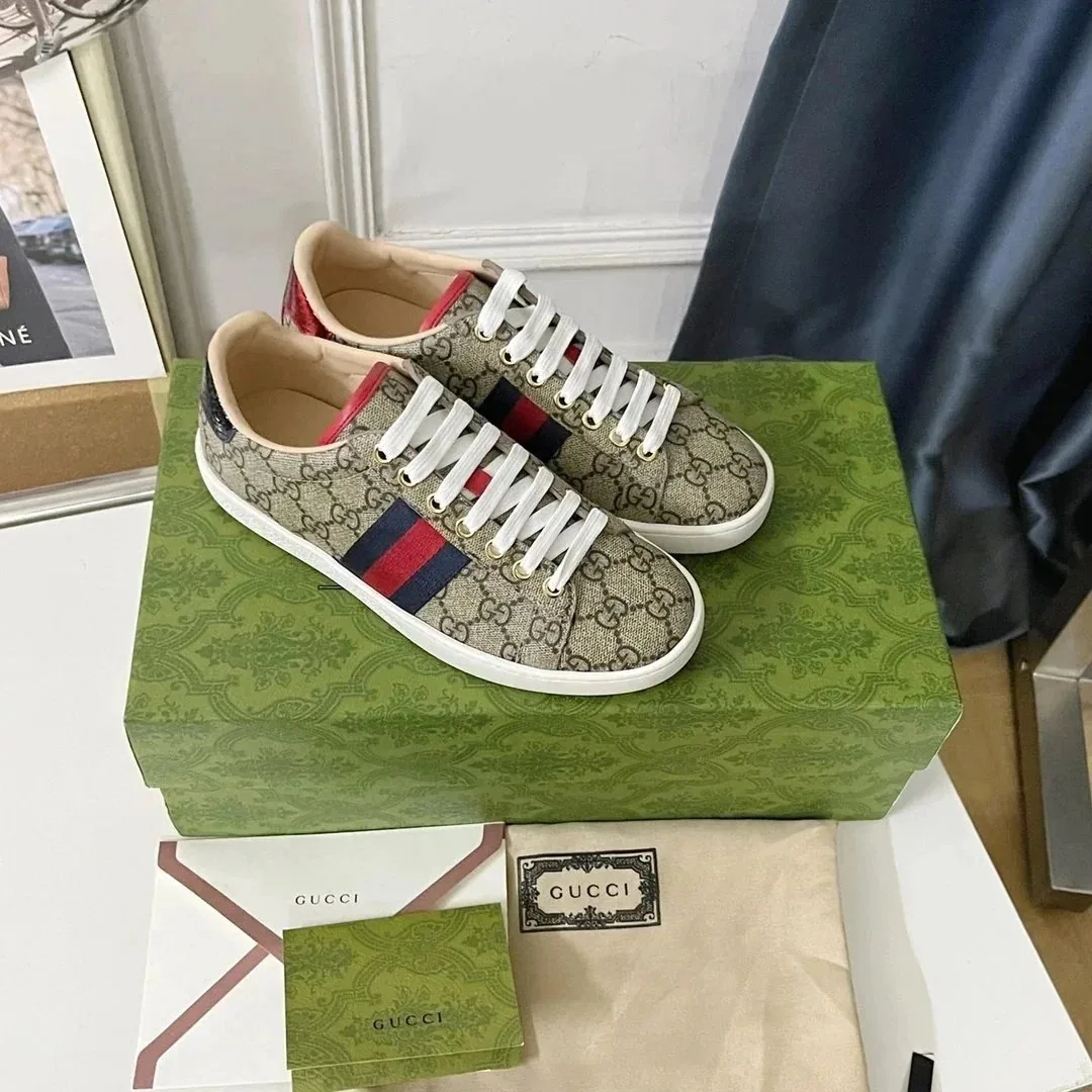 Gucci Ace Brown Retro Low-Tops — QC