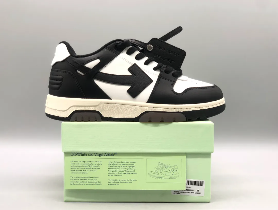 Off-White Out Of Office Black White Lace-Up Running Shoes — QC