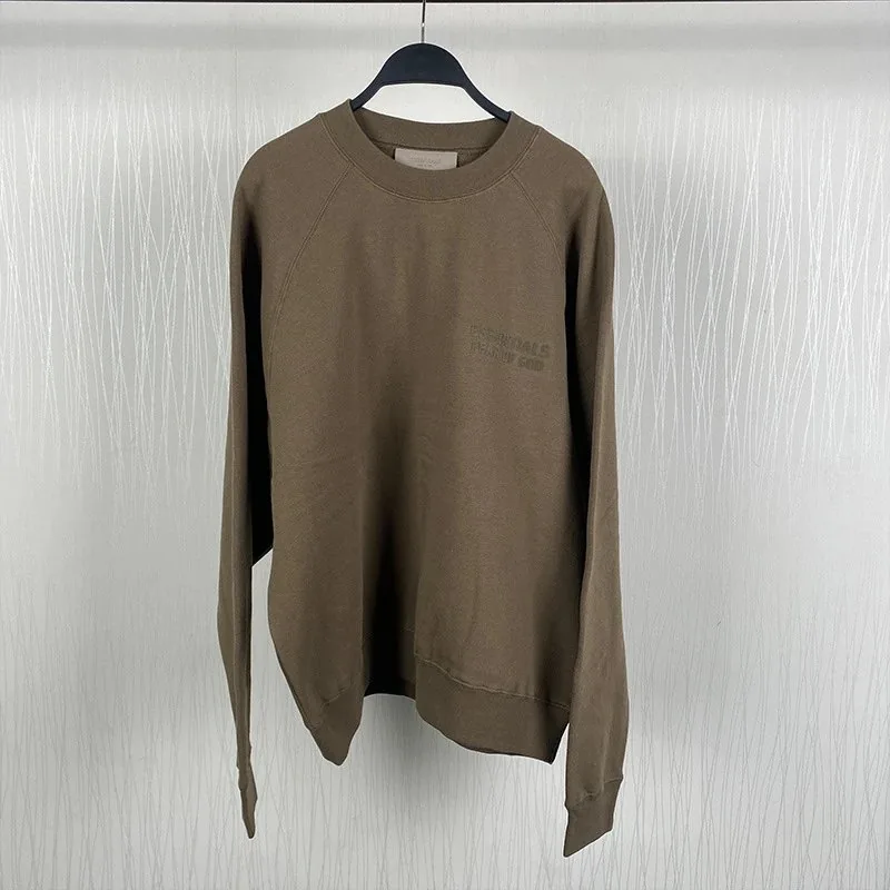 Essentials Black Flocked Crewneck Sweatshirt — Photo 7