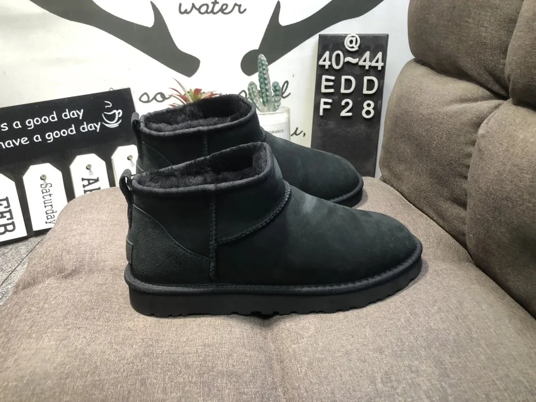 UGG Classic Ultra Mini Yellow Black Shearling Snow Boots