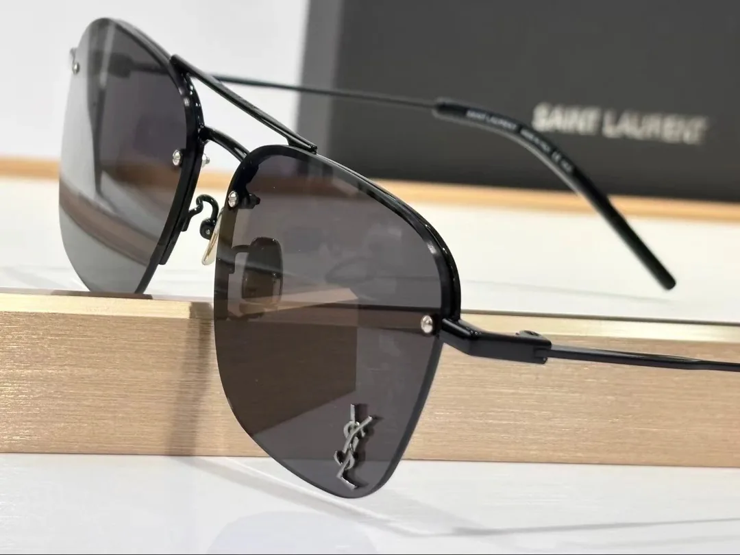 Saint Laurent YSL Logo Metal Sunglasses — QC
