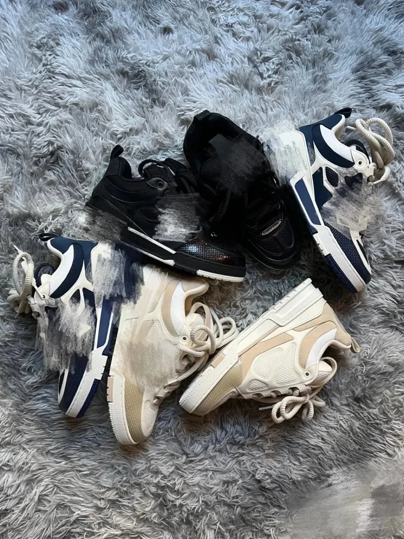 Grey Lace-Up Running Shoes