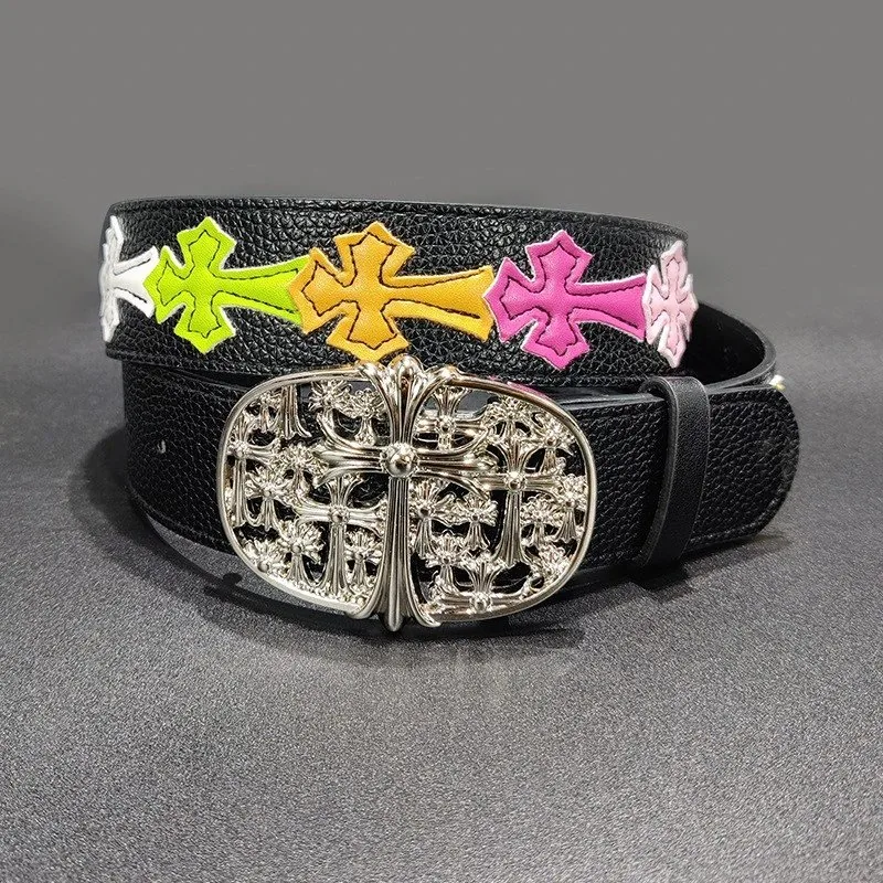 Leather Cross Floral Couple Belt — Photo 10