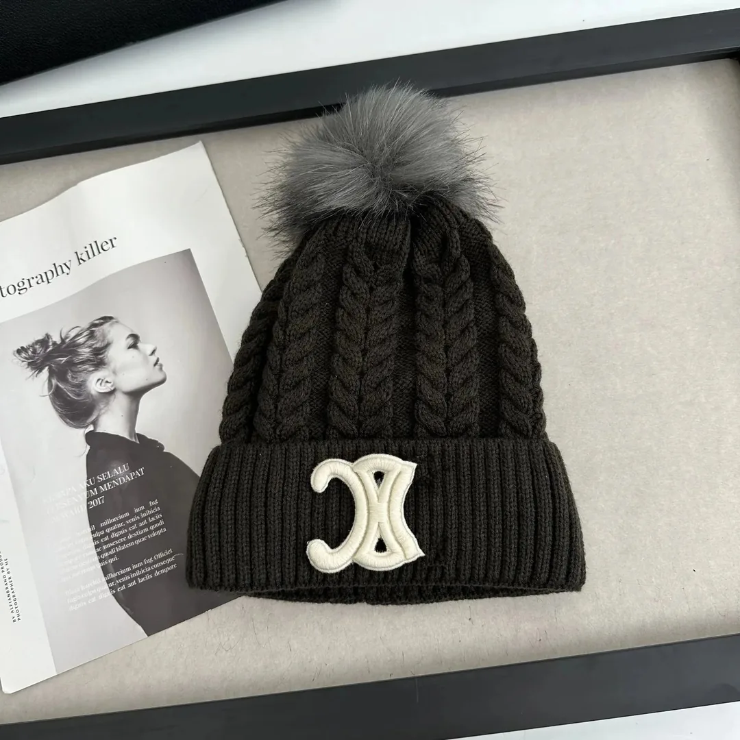 Chanel Logo Pom Pom Knit Beanie Collection — QC