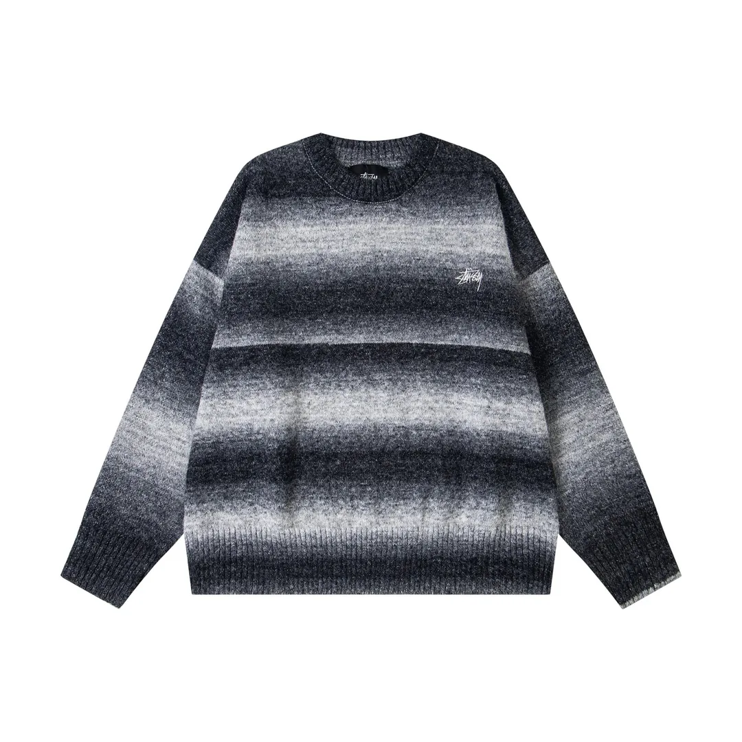 Black Eight Jacquard Crewneck Sweater — Photo 2