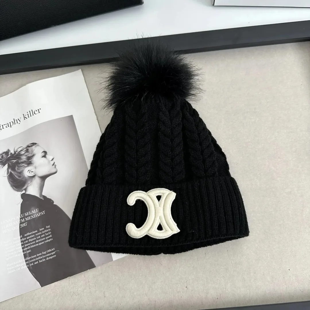 Chanel Logo Pom Pom Knit Beanie Collection — QC