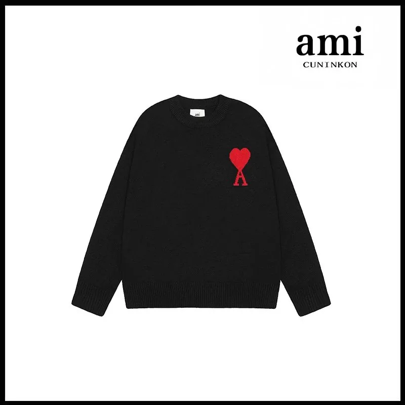 Ami Paris Heart Jacquard Crewneck Sweater — photo 11