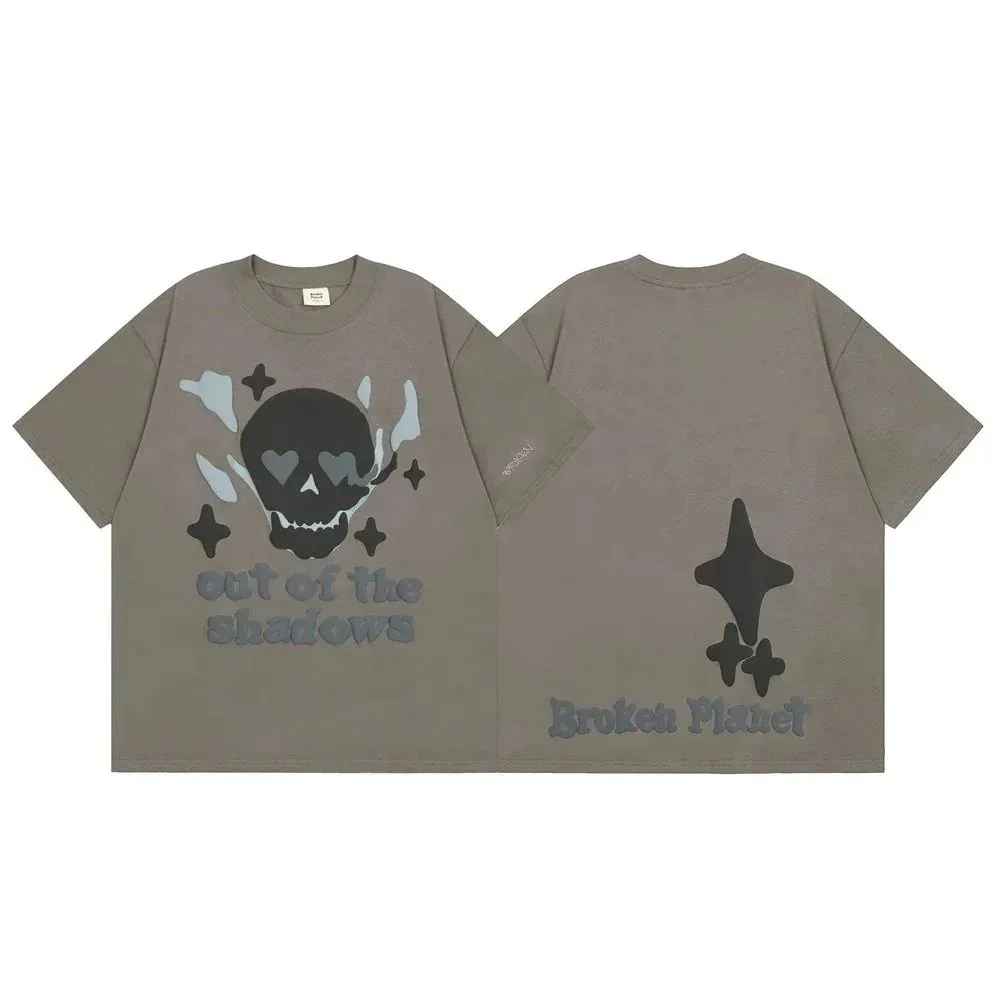 Cartoon Foam Print Crewneck T-Shirt — Photo 4