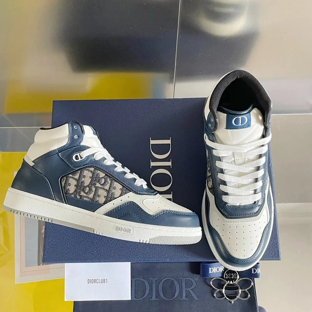 Dior B27 Grey White Mid-High Sneakers — QC