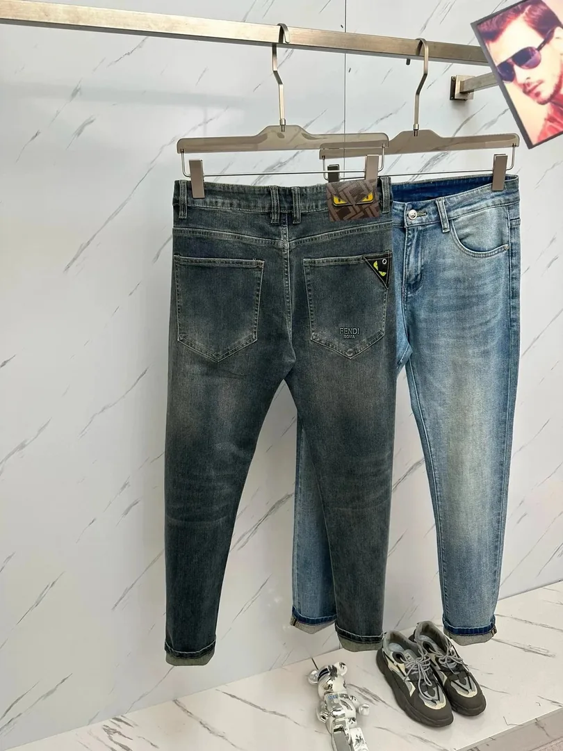 Fendi FF Monogram Denim Pants — Photo 10