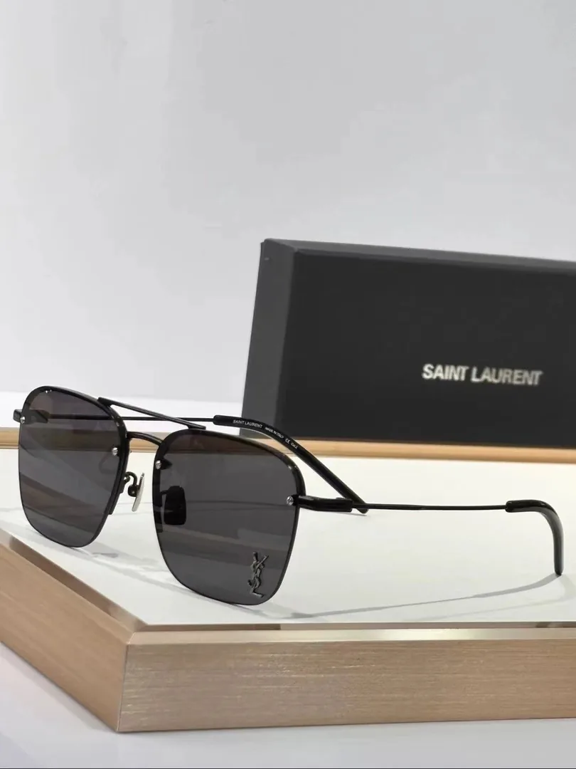 Saint Laurent YSL Logo Metal Sunglasses — QC