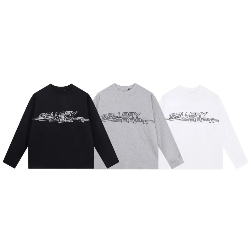 Gallery Dept Black Logo Long-Sleeve Tee