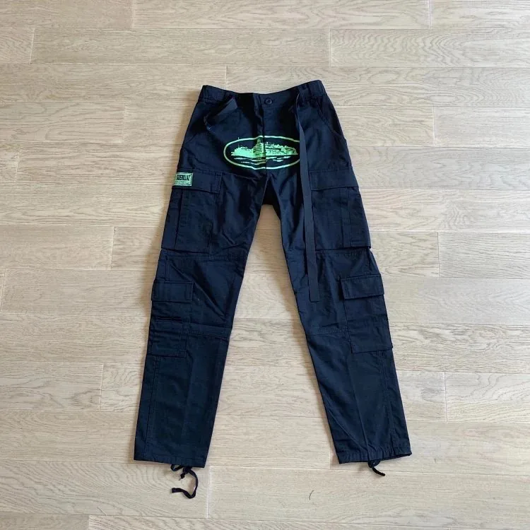 Green Print Cargo Pants