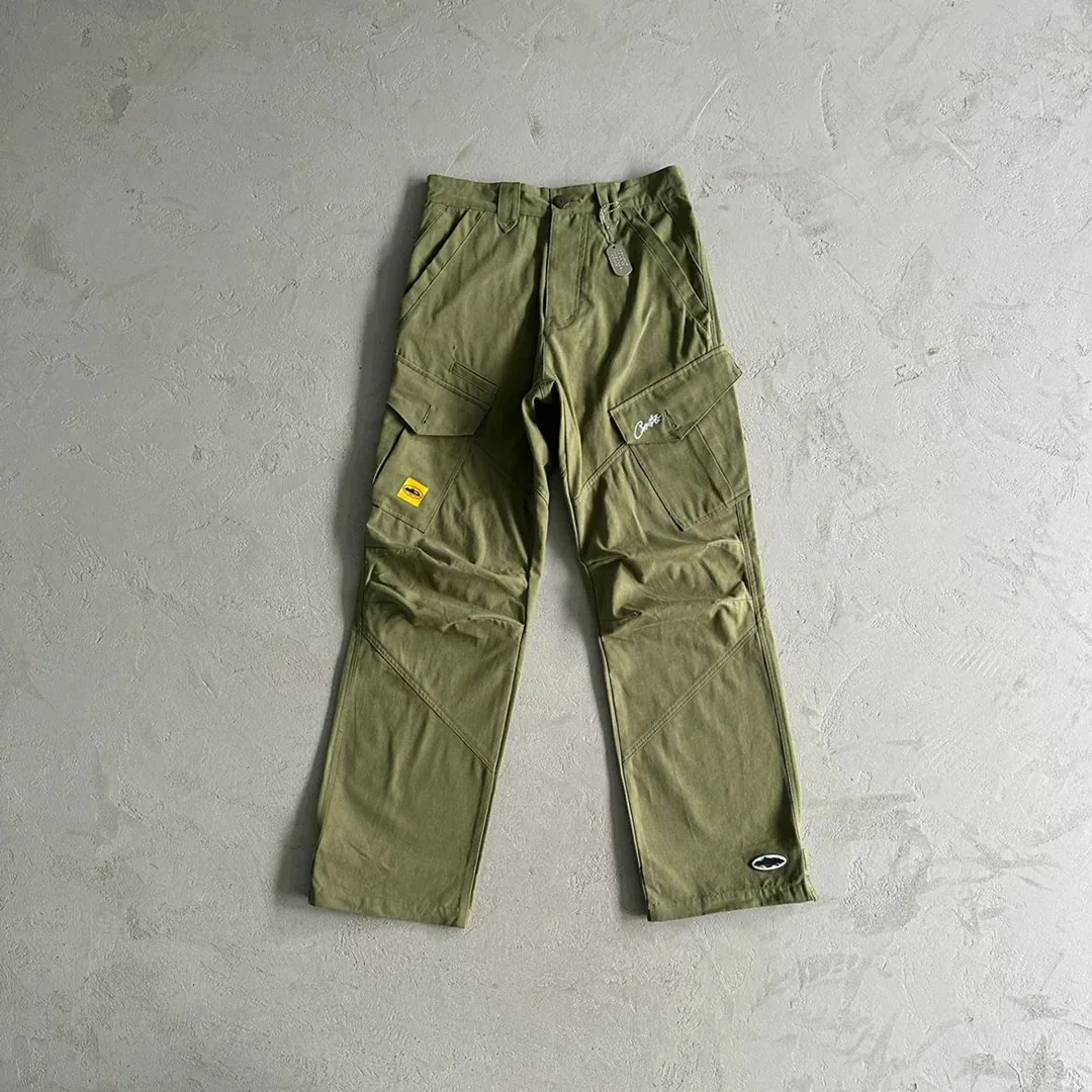 Army Green Slant Pocket Cargo Pants