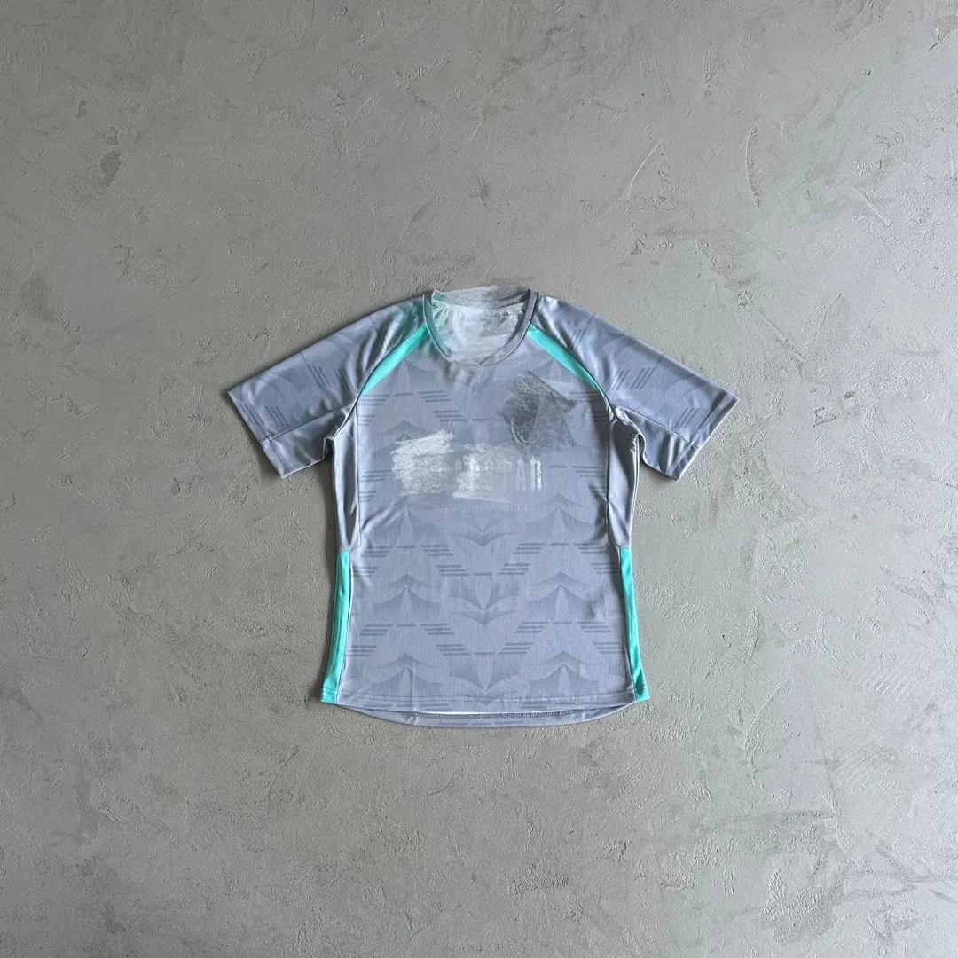 Grey Navy Football Tee