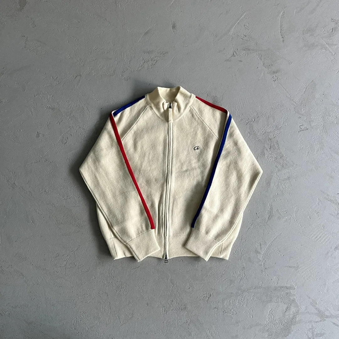 Blue Red Stripe Knit Cardigan