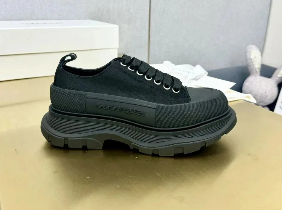 Alexander McQueen Tread Slick Black Platform Sneakers