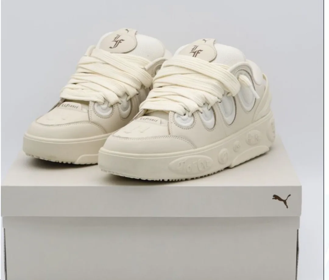 Puma LaFrance Cream Lace-Up Low-Top Sneakers