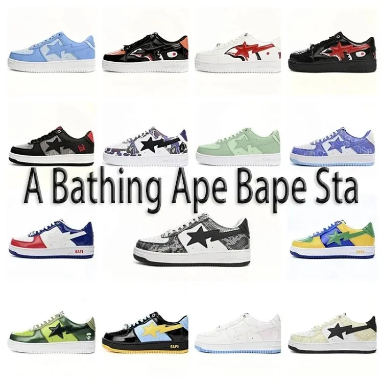 Bape Sta White Lace-Up Sneakers