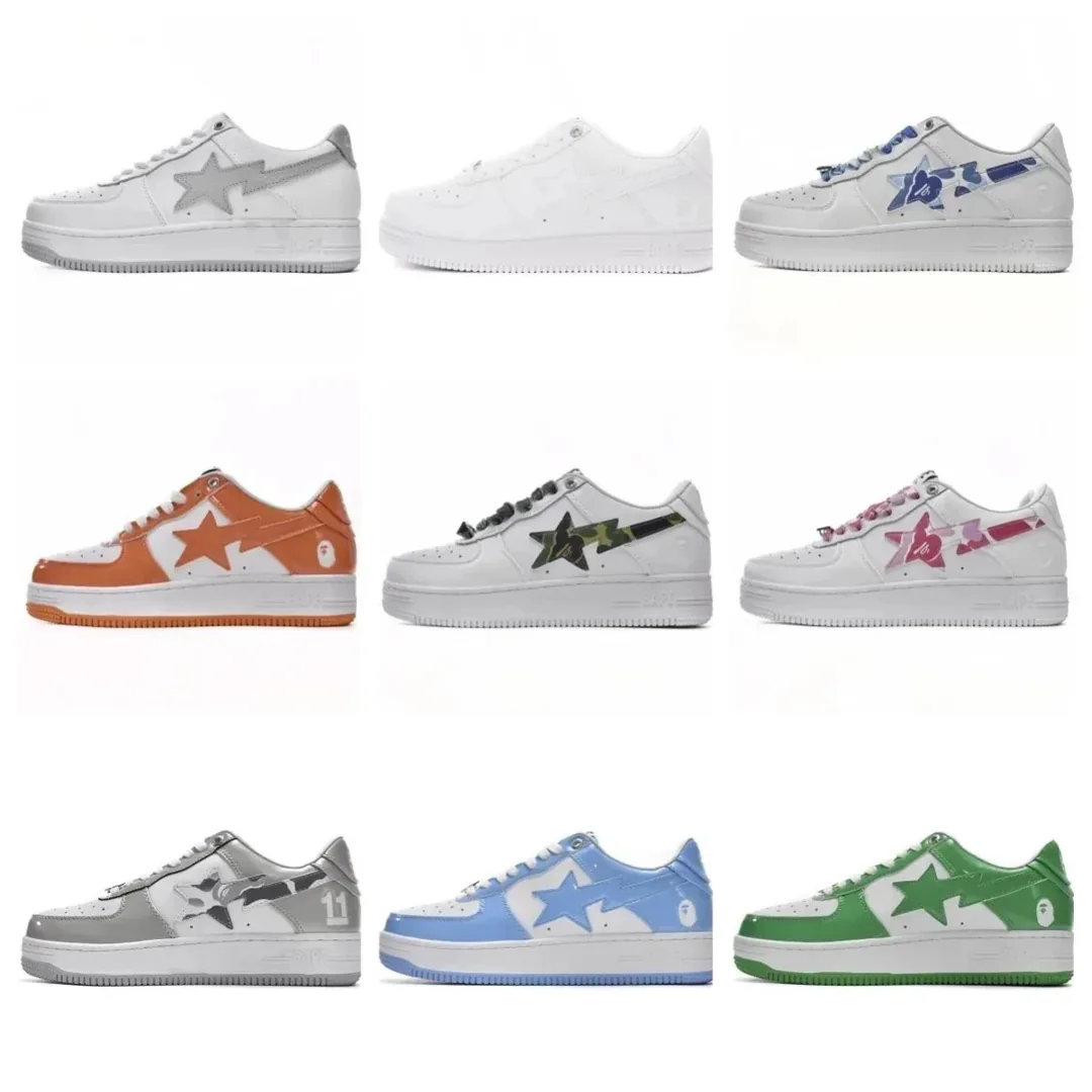 Bape Sta Green Camo Low-Top Sneakers