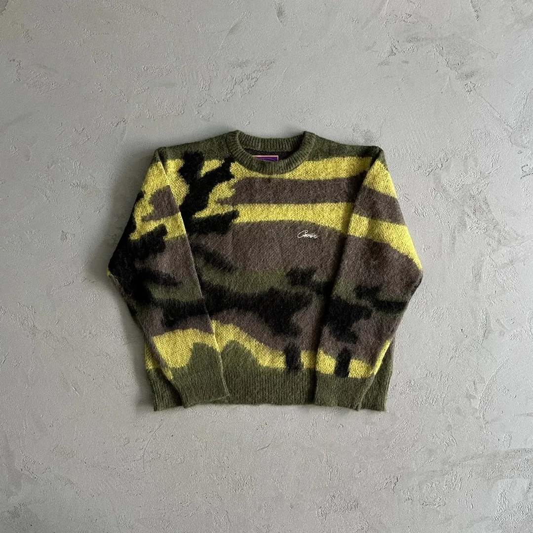 Corteiz Camo Mohair Knit Sweater
