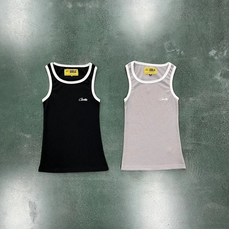White Trim Tank Top