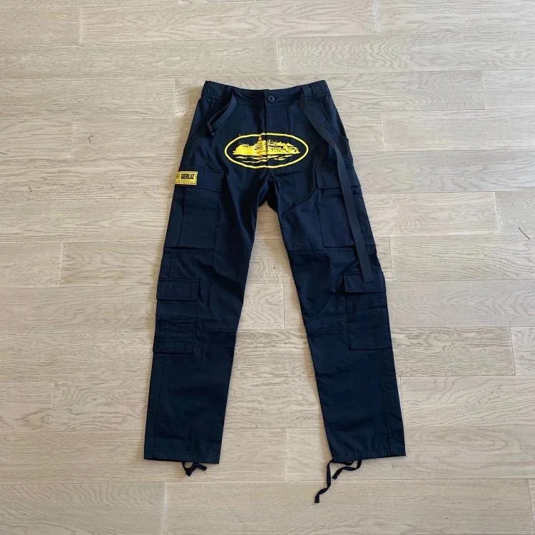 Yellow Print Cargo Pants