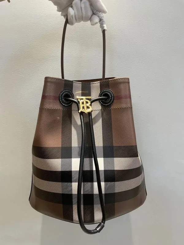 Burberry Check Bucket Shoulder Bag