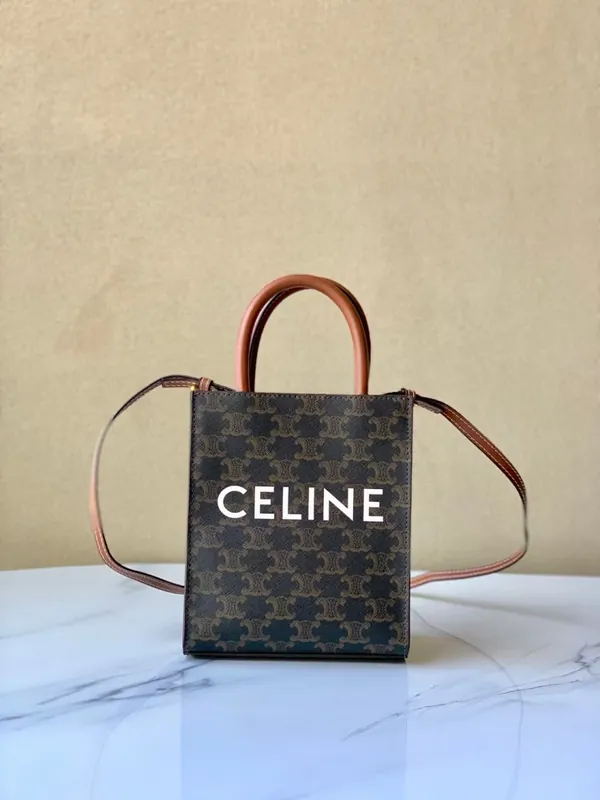 Celine Triomphe Canvas Mini Vertical Tote