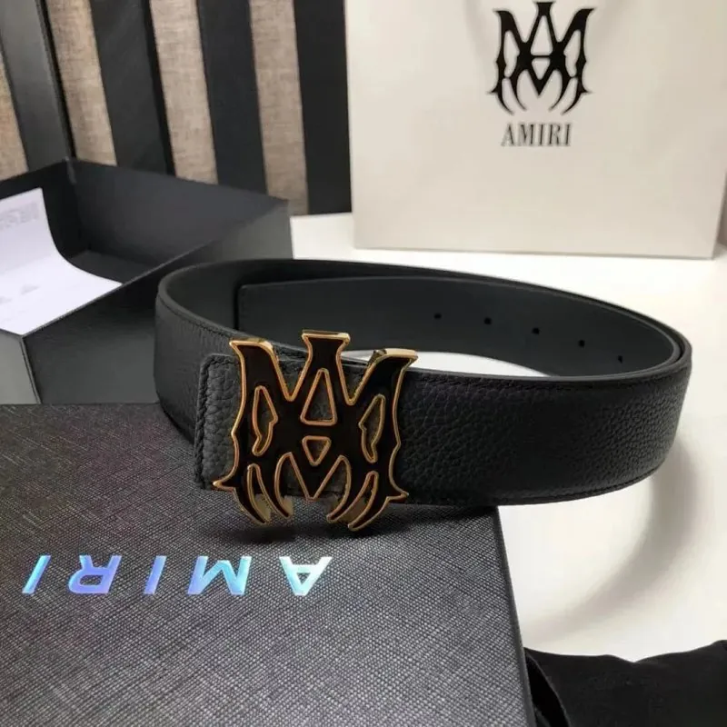 Amiri MA Logo Leather Belt