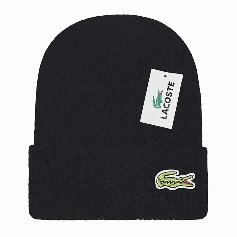 Lacoste Crocodile Ribbed Knit Beanie