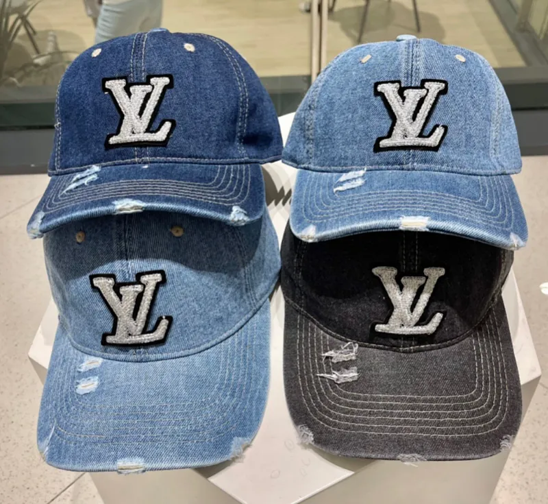 Louis Vuitton LV Logo Denim Baseball Cap Collection