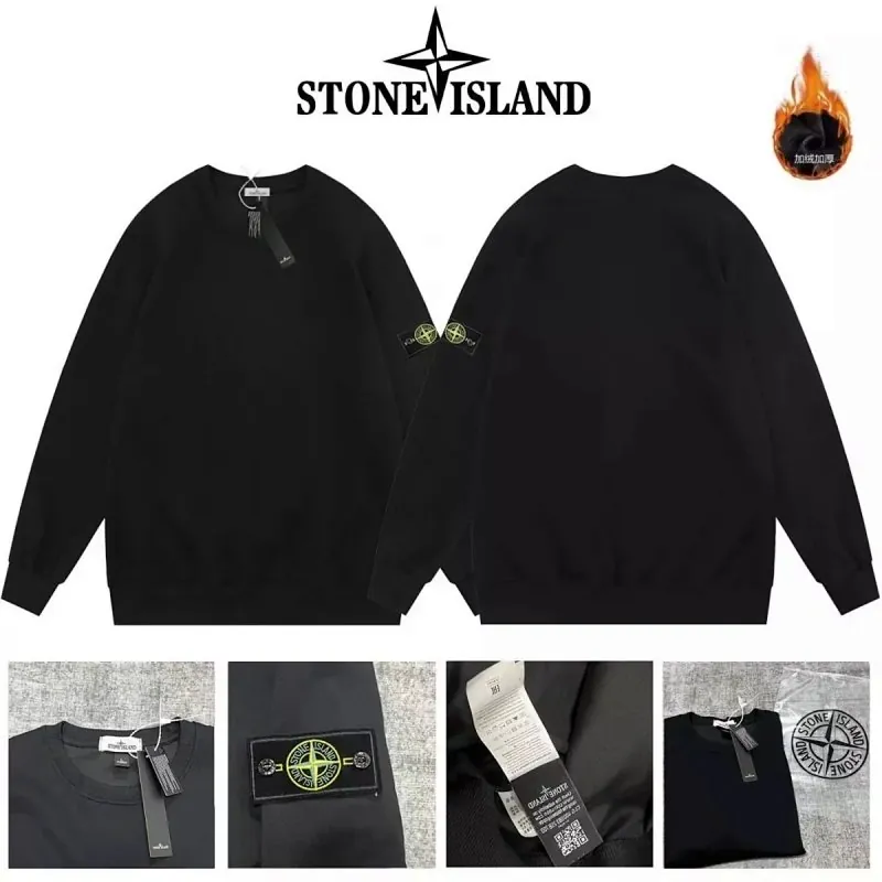 Stone Island Badge Fleece Sweatshirt Black