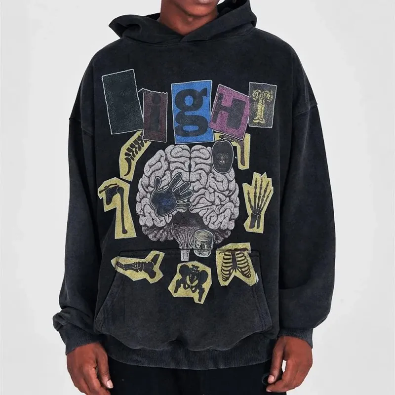 Hellstar Brain Graphic Washed Hoodie